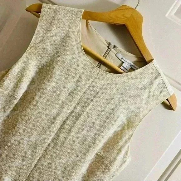 Diane Von Furstenberg "Jeannie fit & flare skater dress size‎ 6 cream - Picture 6 of 16